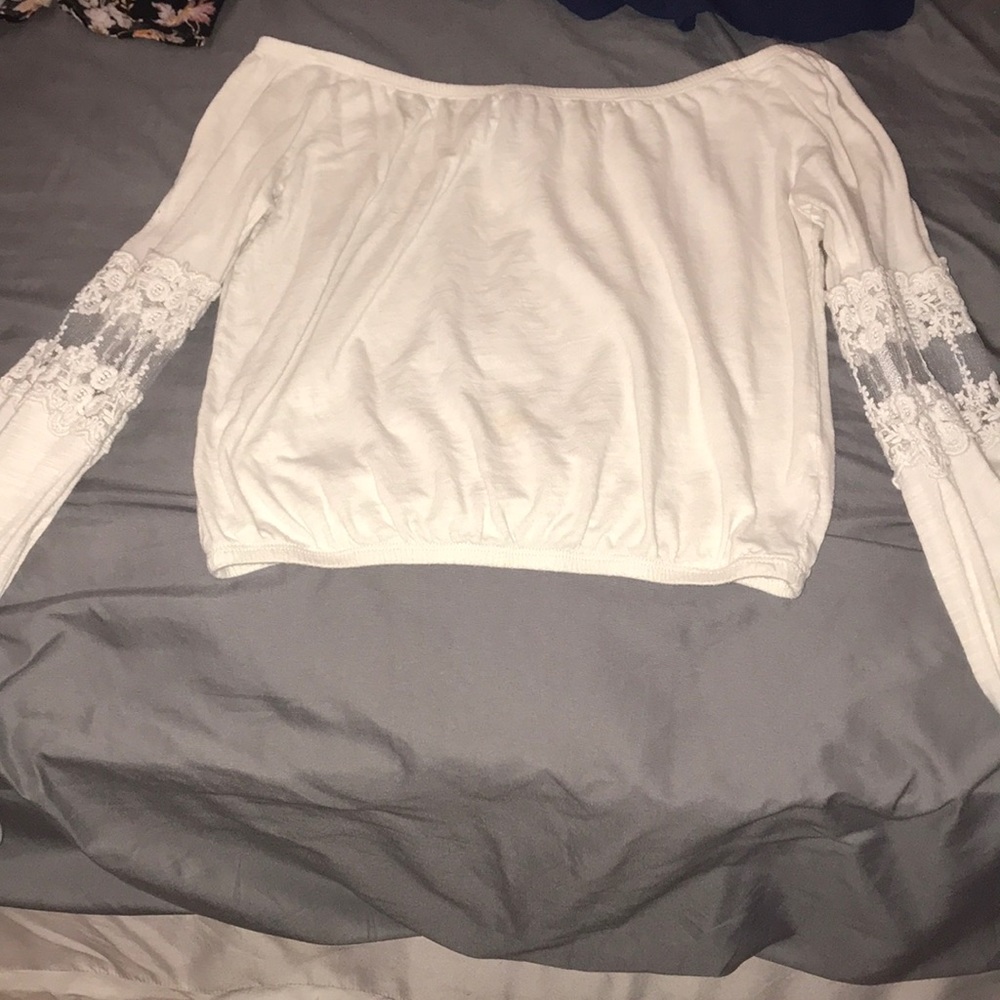 Off shoulder white shirt